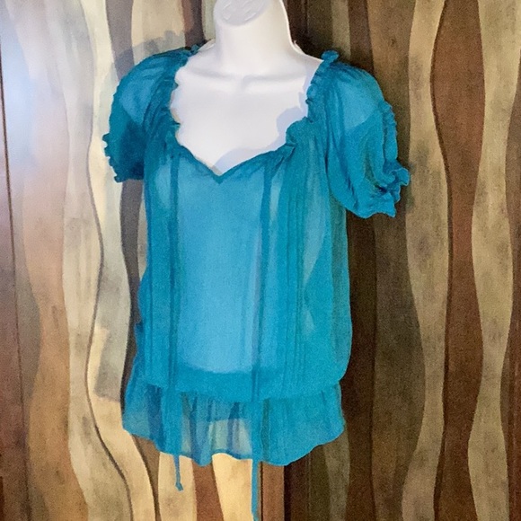 Vintage Miley Cyrus sheer shirt, size small - Picture 1 of 7